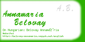 annamaria belovay business card